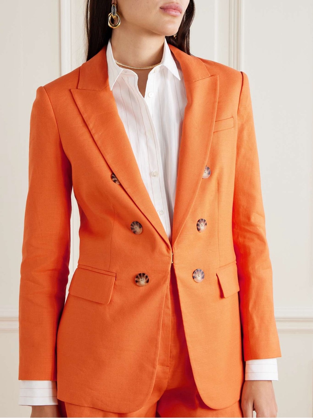 VERONICA BEARD BEXLEY LINEN BLEND DICKEY BLAZER